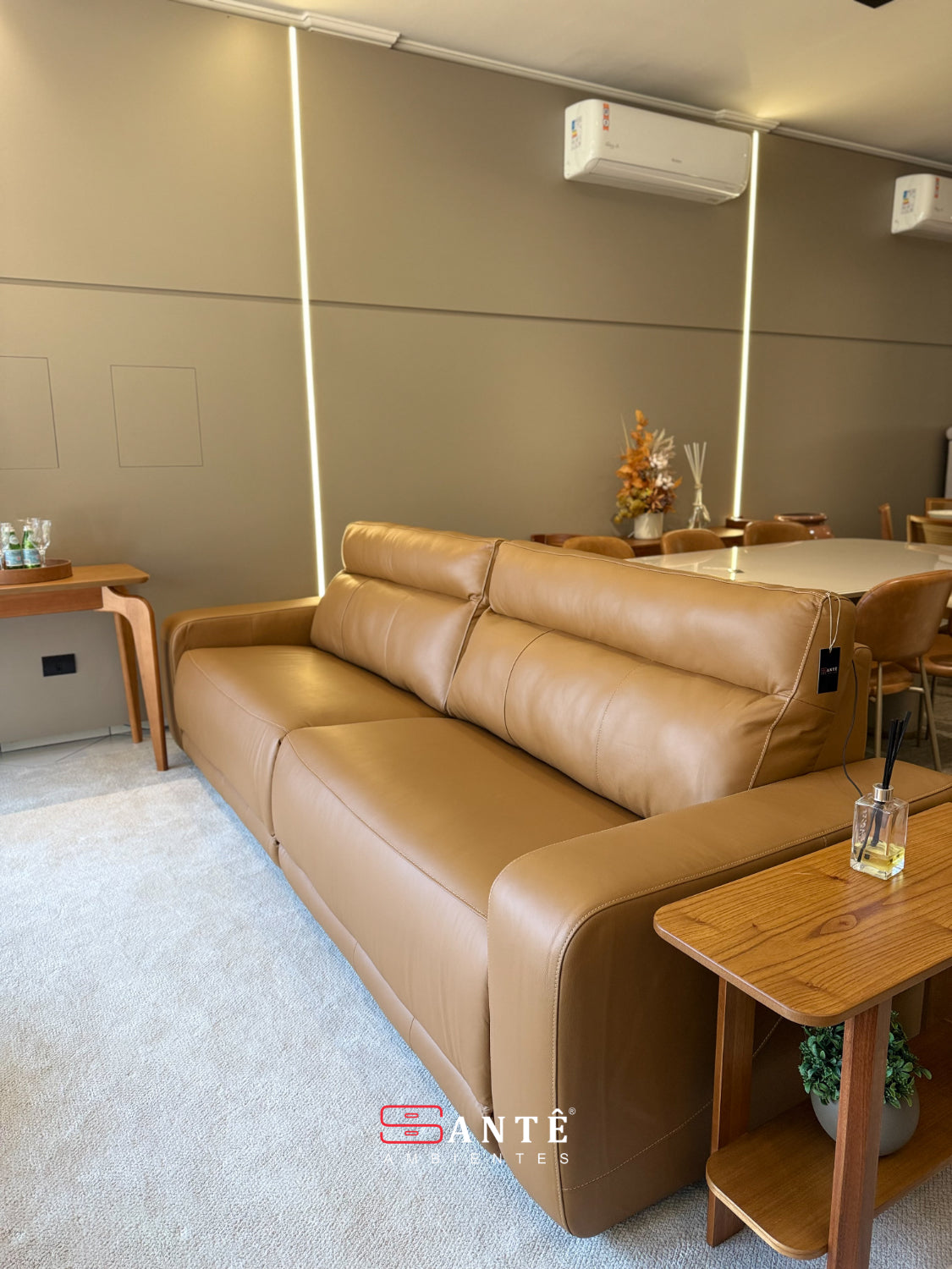 Estofado L Insieme 284 Bip Couro Padrao Santê Ambientes