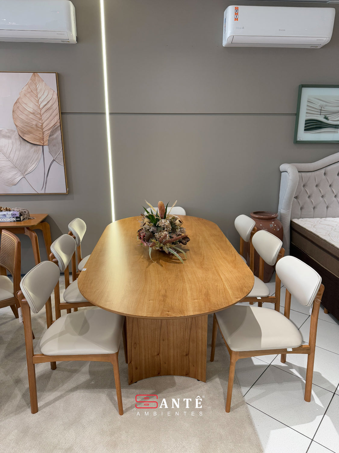 Mesa R Cecilia 218X110 Amendoa Rimac Santê Ambientes