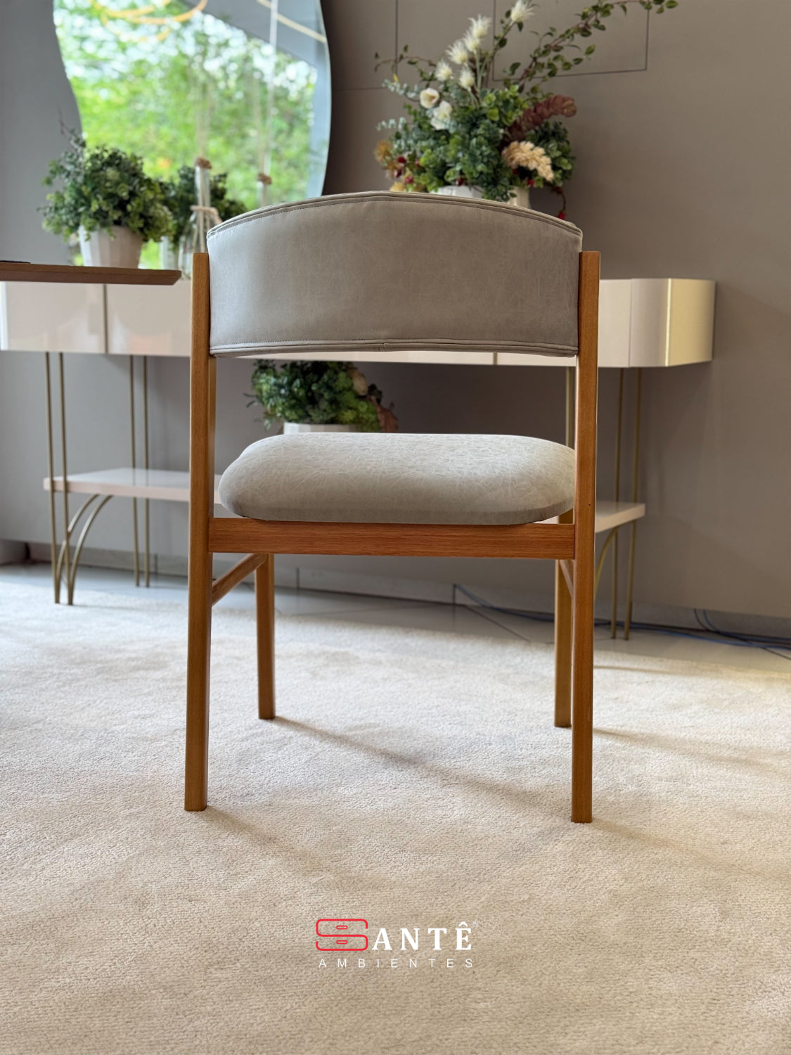 Cadeira M Ana Mel 173 Cimento Mesasul Santê Ambientes