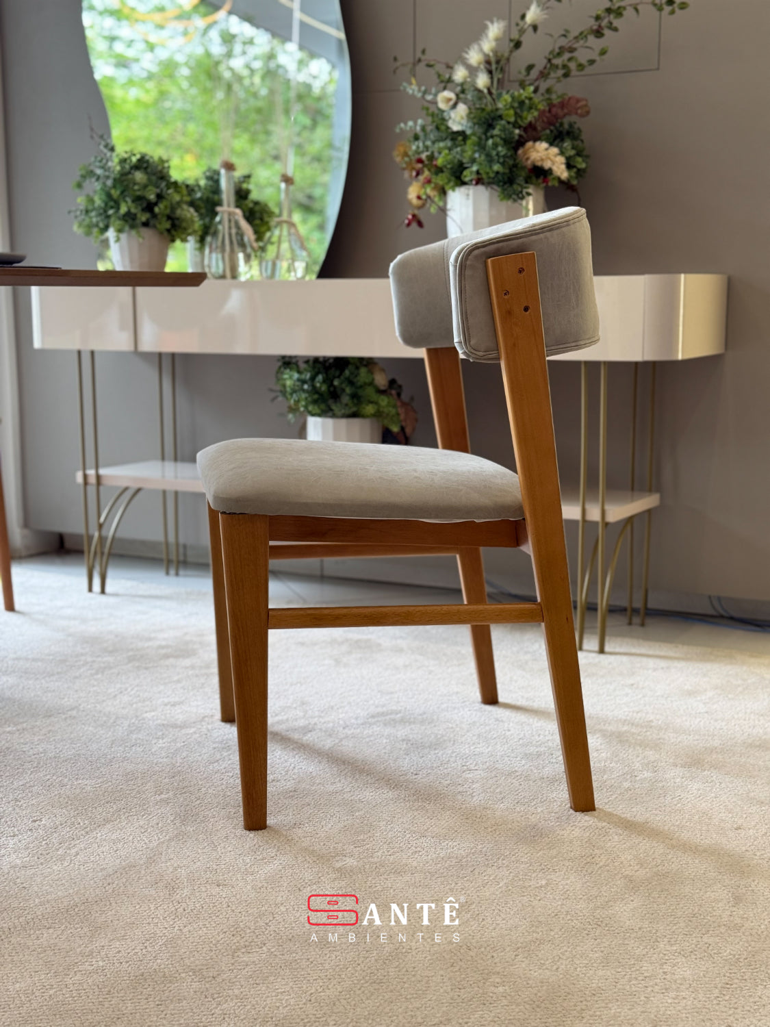 Cadeira M Ana Mel 173 Cimento Mesasul Santê Ambientes