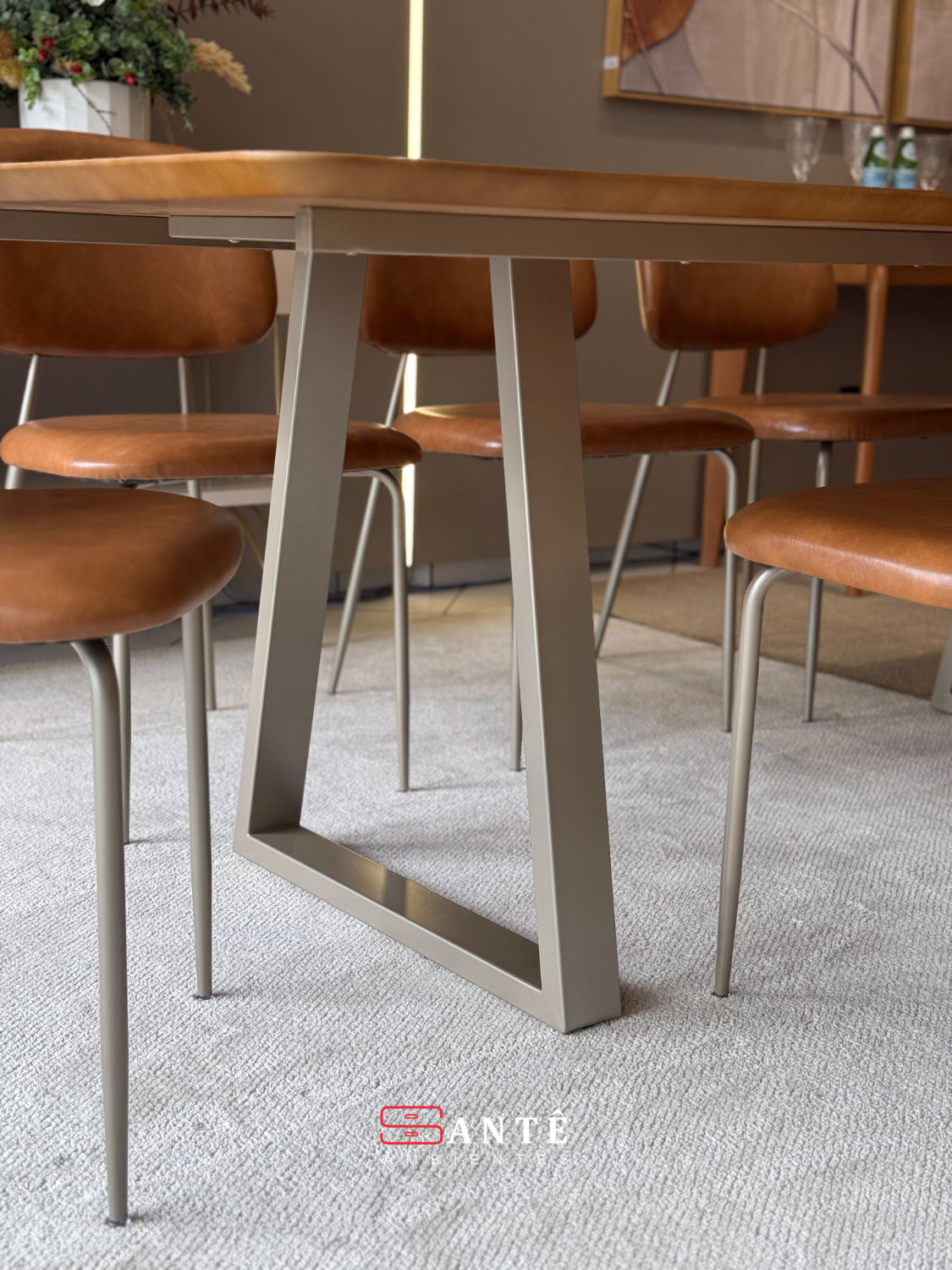 Mesa Am Capri Am Rt 220X100 Aço Mobilia Santê Ambientes