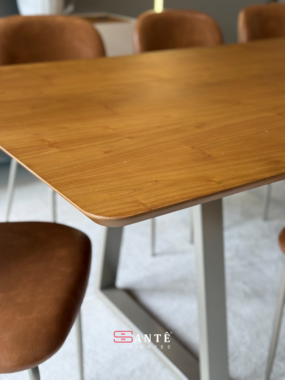 Mesa Am Capri Am Rt 220X100 Aço Mobilia Santê Ambientes