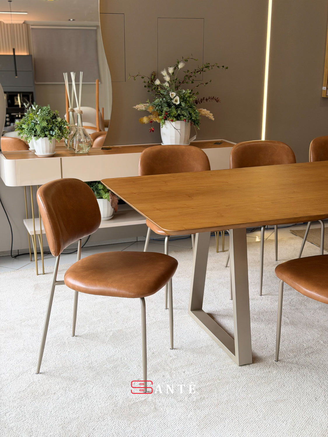 Mesa Am Capri Am Rt 220X100 Aço Mobilia Santê Ambientes