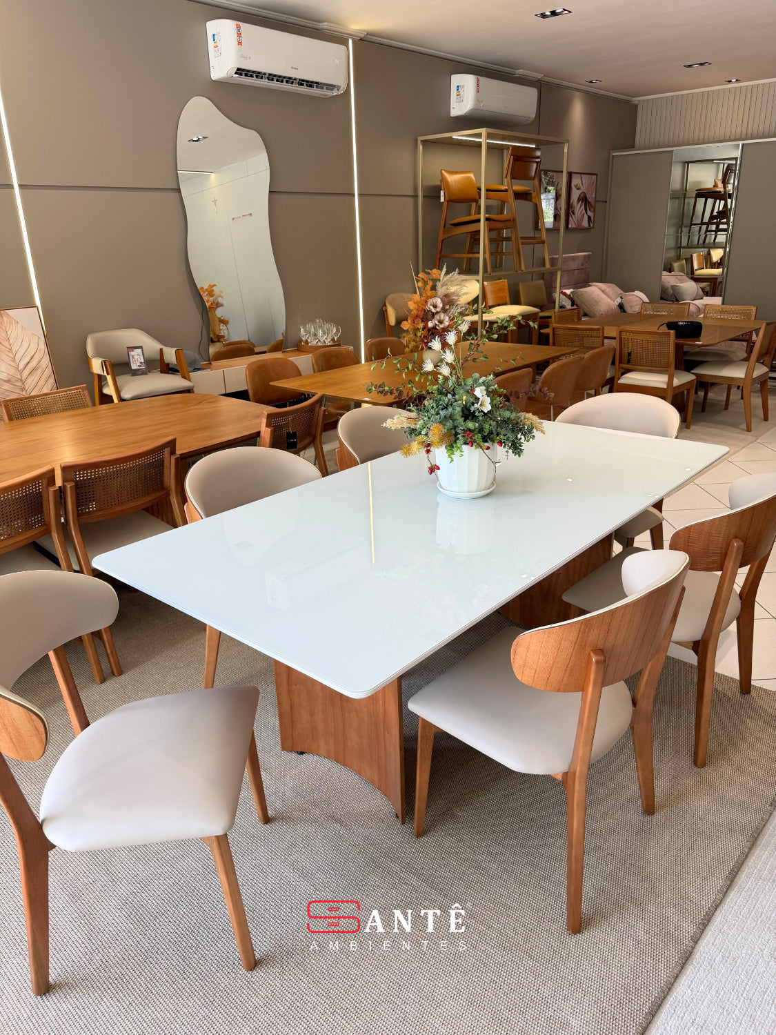 Mesa R Rafaela 208X104 Amendoa Rimac Santê Ambientes