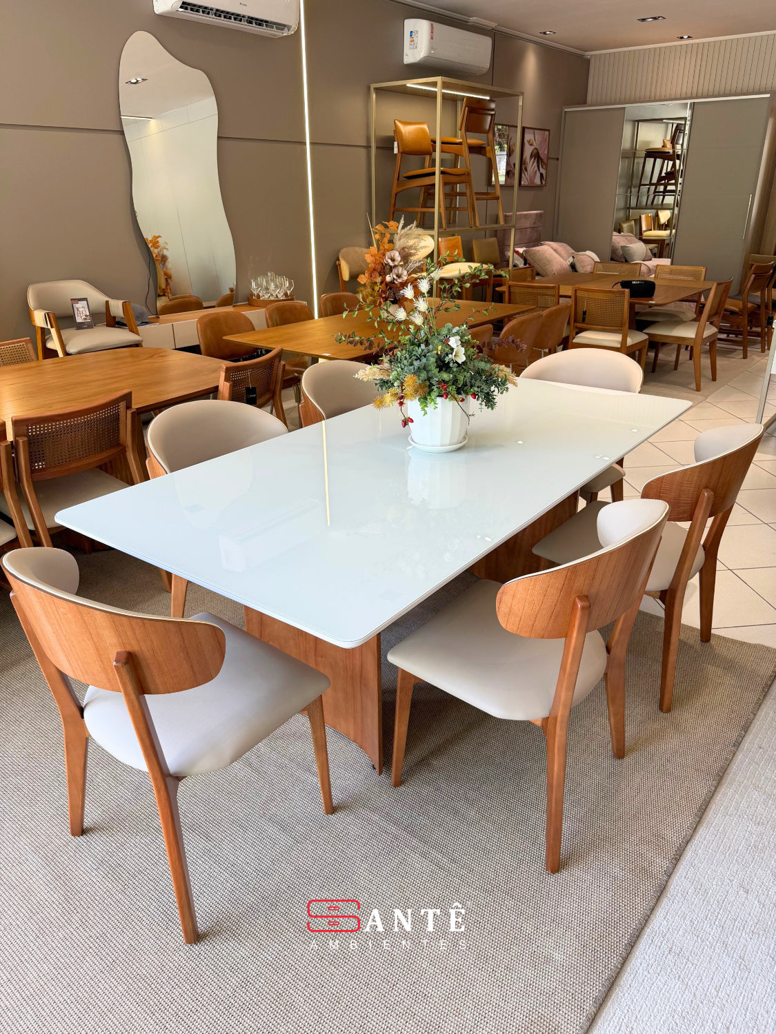 Mesa R Rafaela 208X104 Amendoa Rimac Santê Ambientes