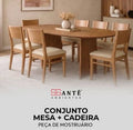 Jogo mesa Cecilia 218X110 + 6 cadeiras Erika